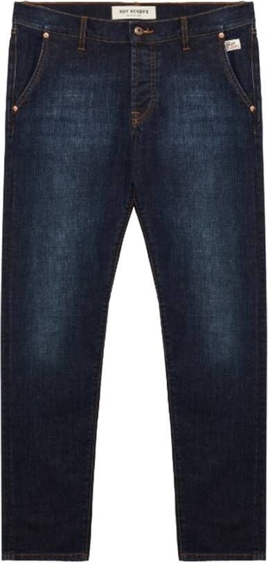 Roy Roger's Slim Fit Donkerblauwe Denim Jeans Blauw Heren