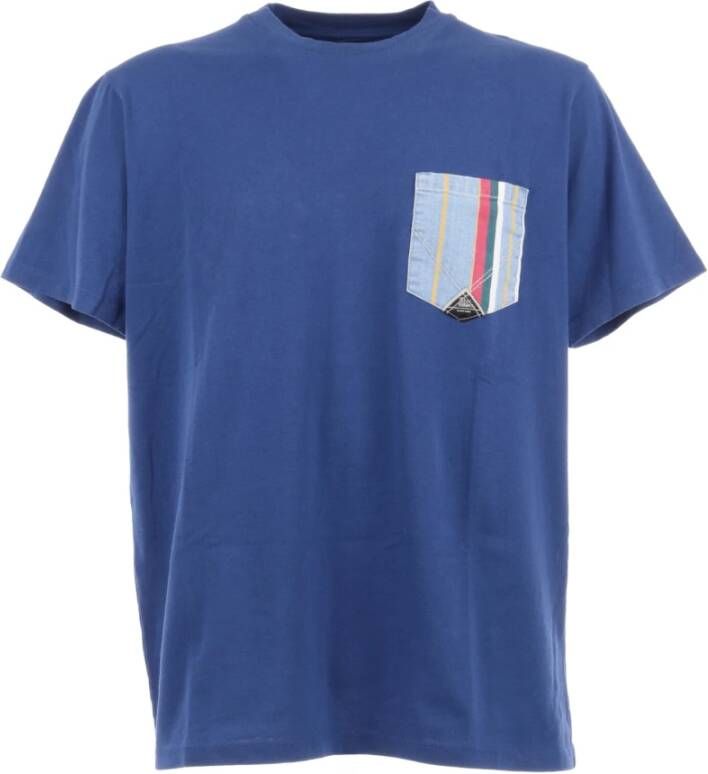 Roy Roger's Korte Mouw T-shirt Blue Heren