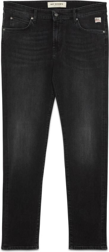 Roy Roger's Zwarte Slim Fit Denim Jeans Aw24 Black Heren