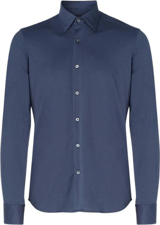 RRD Blauw Oxford Jacquard Overhemd Blauw Heren