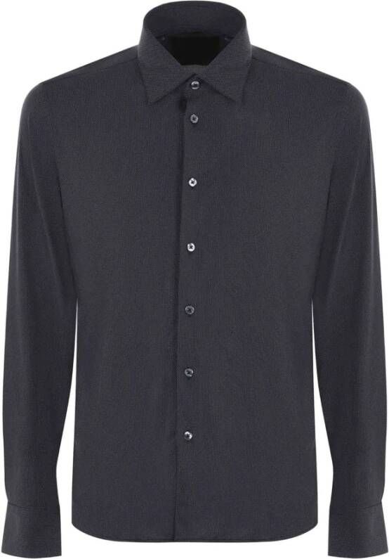 RRD Casual Oxford Jaquard Herenoverhemd Zwart Heren