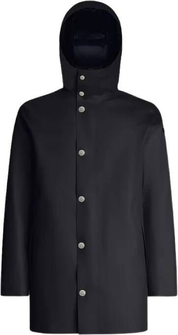 RRD Heren Parka in Zwart Rubberachtig Stof Zwart Heren