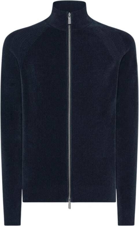 RRD Heren Velvet Full Zip Cardigan Blue Heren