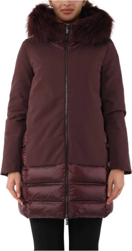 RRD Dames Prune Parka Paars Model W22509Ft 56 Brown Dames