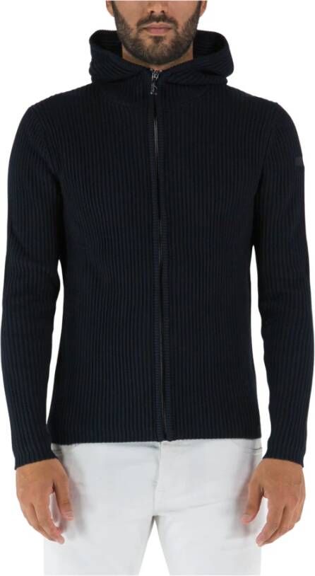 RRD Velvet Cardigan met Rits en Capuchon Black Heren