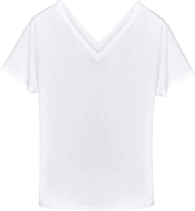 RRD Dames Katoenen T-Shirt met V-Hals en Korte Mouwen White Dames