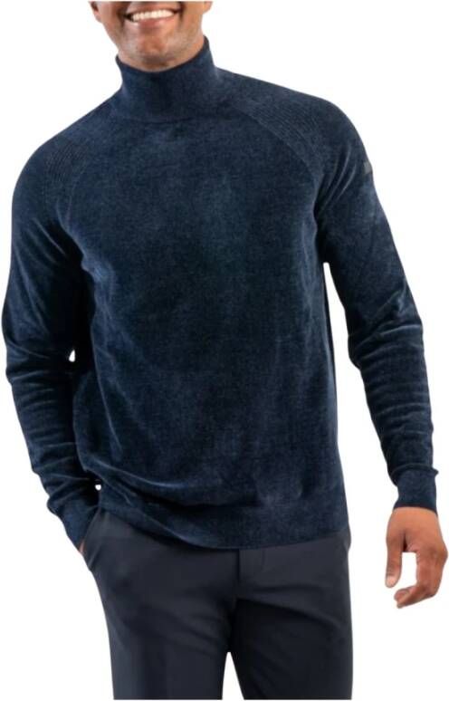 RRD Blauwe Velvet Coltrui Trui voor Mannen Blue Heren