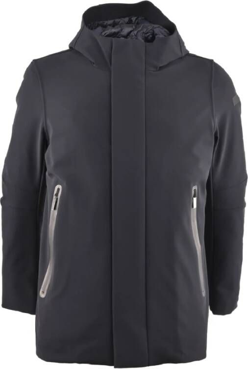RRD Blauwe Gewatteerde Jas met Hoge Kraag en Capuchon Blue Heren