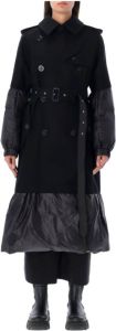 Sacai Belted Coats Zwart Dames