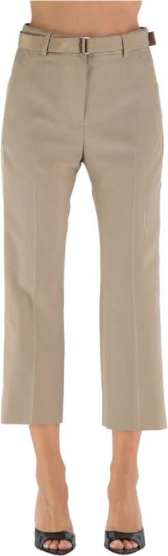 Sacai Cropped Trousers Beige Dames