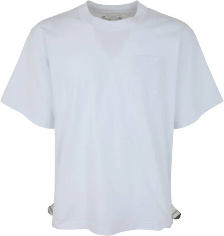 Sacai Nylon Twill AND Cotton Jersey T-Shirt Wit Heren