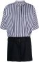 Sacai Blauw Gestreept Shirt Playsuit Blue Dames - Thumbnail 1