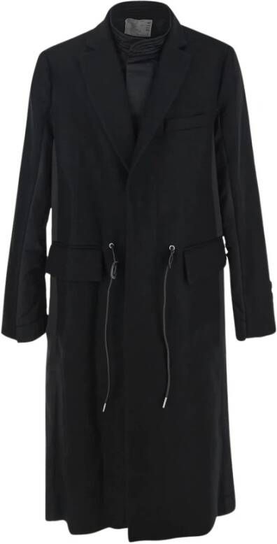 Sacai Single-Breasted Coats Zwart Heren