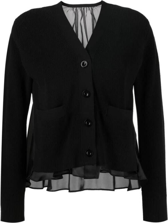 Sacai Sweaters Black Zwart Dames