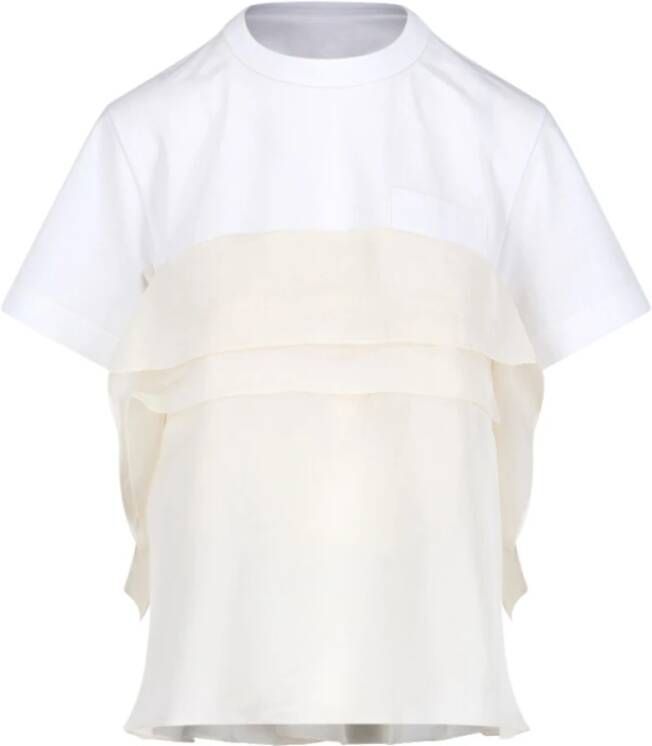 Sacai Witte T-shirts en Polos Wit Dames