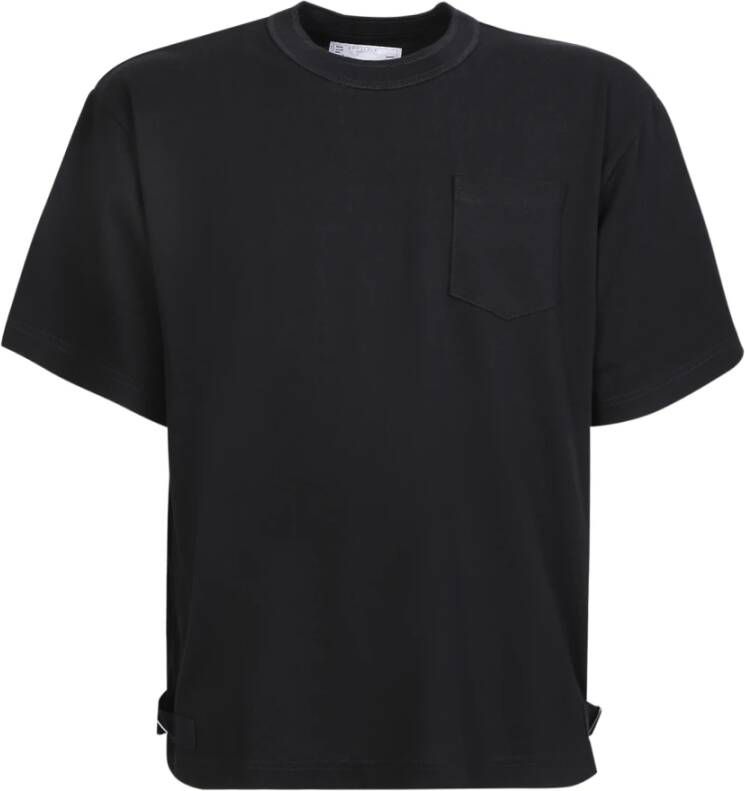 Sacai Zwart T-shirt met gesp detail Zwart Heren