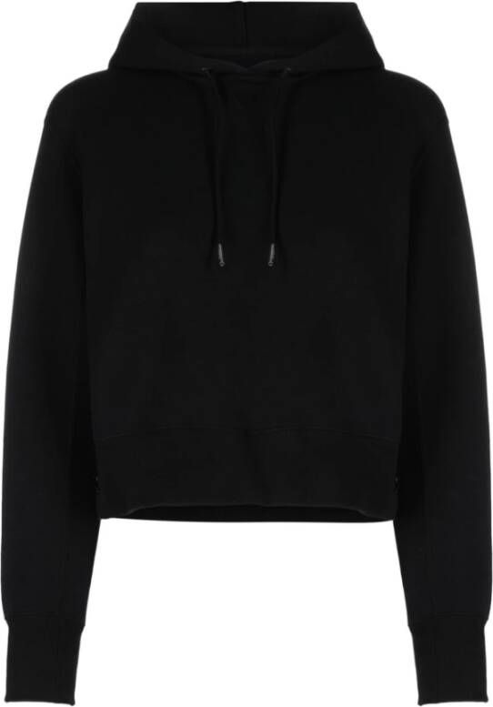 Sacai Zwarte Sweaters met Spons Hoodie Zwart Dames