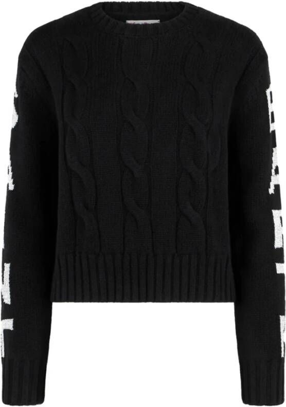 MC2 Saint Barth Zwarte Sweaters met Jacquard Print Black Dames