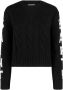 MC2 Saint Barth Zwarte Sweaters met Jacquard Print Black Dames - Thumbnail 1