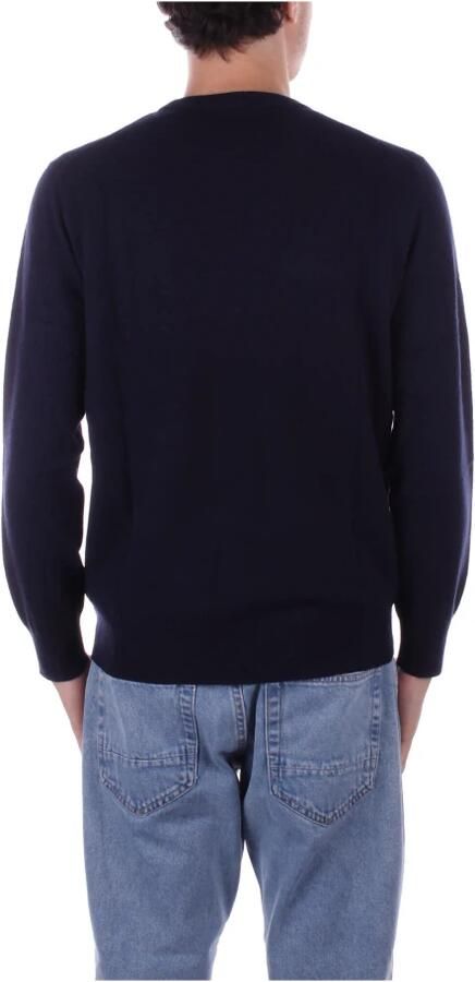 MC2 Saint Barth Blauwe Jacquard Trui met Geribbelde Randen Blue Heren