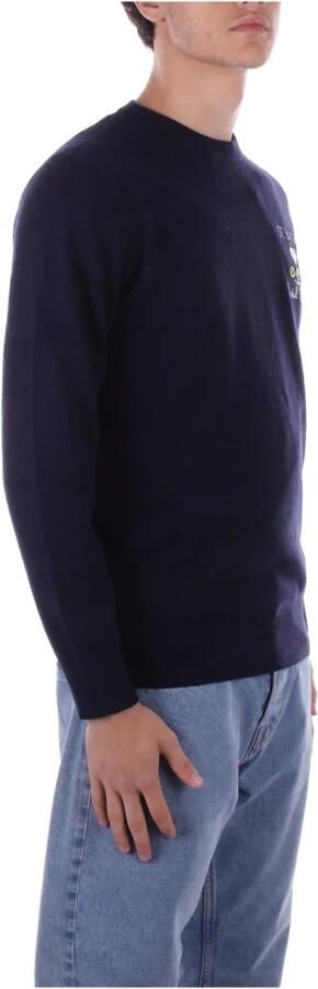 MC2 Saint Barth Blauwe Jacquard Trui met Geribbelde Randen Blue Heren - Foto 2