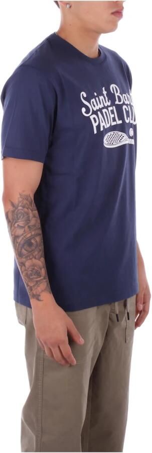 Saint Barth Logo Zij T-shirts en Polos Blue Heren - Foto 2