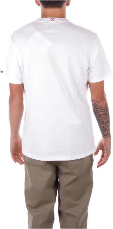Saint Barth Logo Zij T-shirts en Polos White Heren