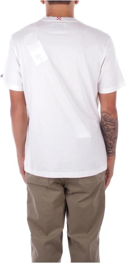 Saint Barth Logo Zij T-shirts en Polos White Heren