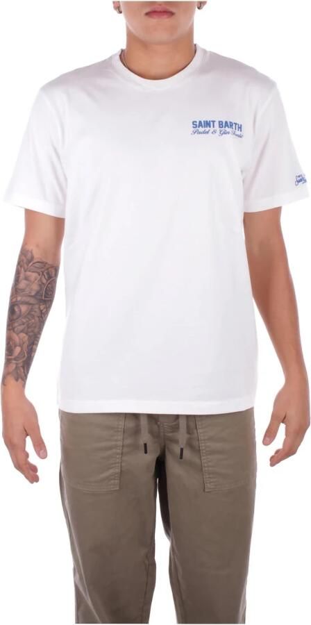 Saint Barth Logo Zij T-shirts en Polos Wit White Heren - Foto 3
