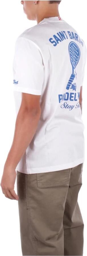 Saint Barth Logo Zij T-shirts en Polos Wit White Heren - Foto 2