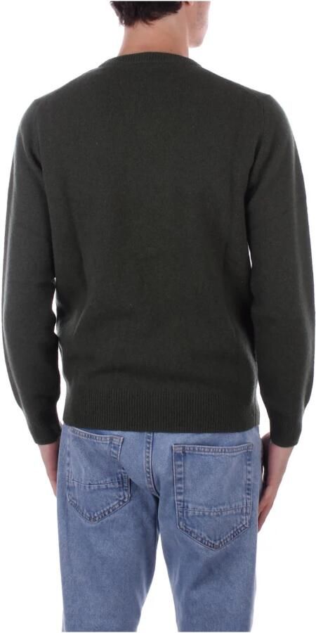 Saint Barth Militaire Trui Logo Voor Wol Green Heren