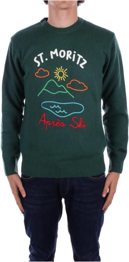 Saint Barth Rode Logo Trui Kasjmier Mix Green Heren - Foto 5