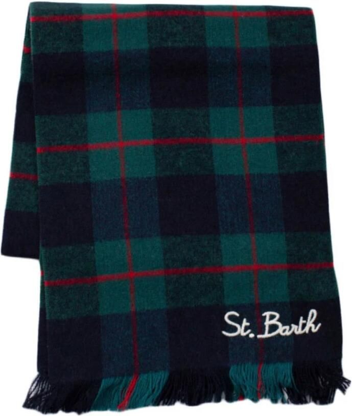 Saint Barth Zachte Wol Houndstooth Sjaal Multicolor Dames