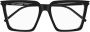Saint Laurent Rechthoekige Vierkante Zwarte Acetaat Bril Black Unisex - Thumbnail 2