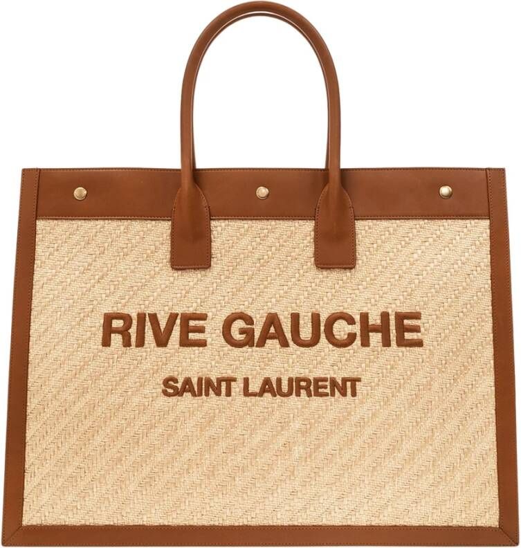 Saint Laurent Rive Gauche Tote Bag Brown Dames