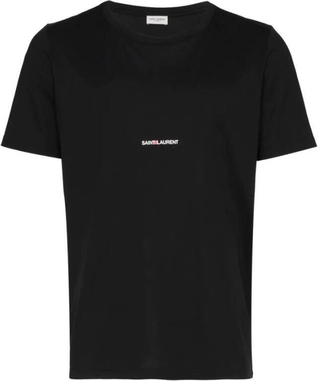 Saint Laurent Basic Logo Oversized T-Shirt Zwart Heren