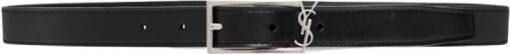 Saint Laurent Leren riem met logo Black Heren