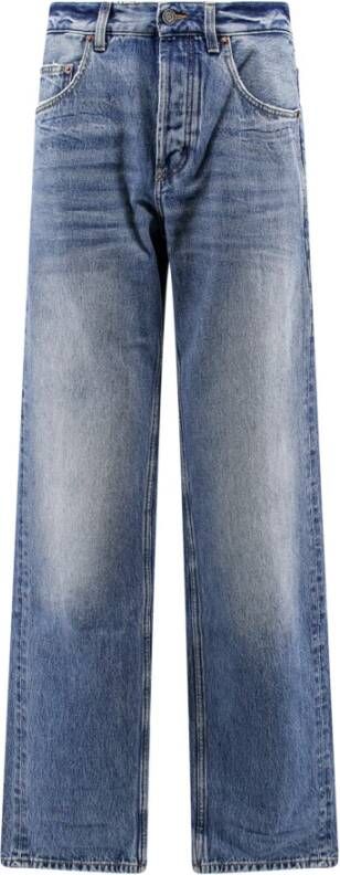 Saint Laurent Blauwe Aw23 Wide Leg Jeans voor Vrouwen Blauw Dames