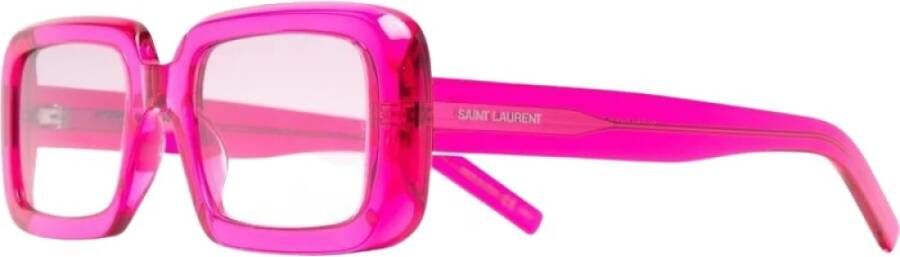 Saint Laurent Roze Paarse Acetaat Zonnebril Pink Dames