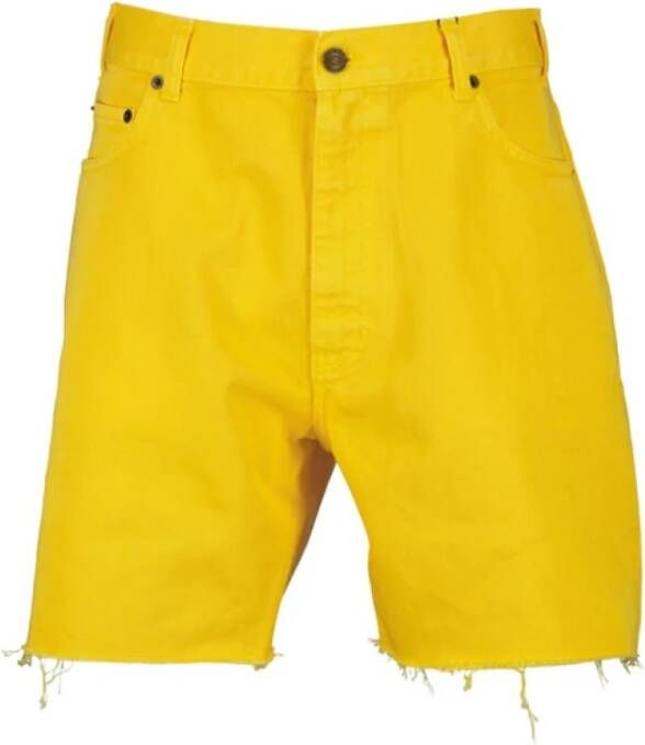 Saint Laurent Denim Bermuda Shorts Yellow Heren