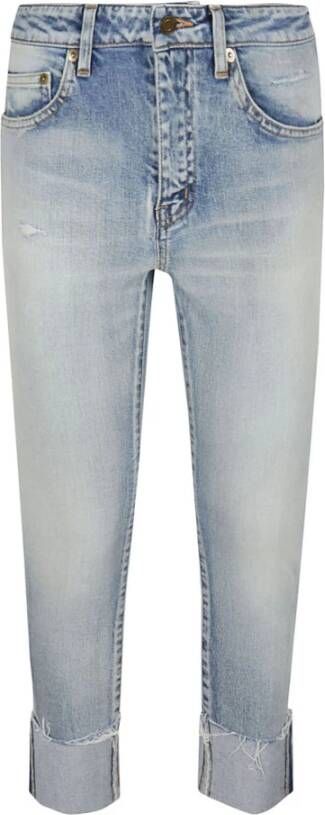 Saint Laurent Cropped spijkerbroek Blauw Dames