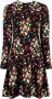 Saint Laurent Gestippelde lange mouwen mini-jurk Zwart Dames - Thumbnail 1