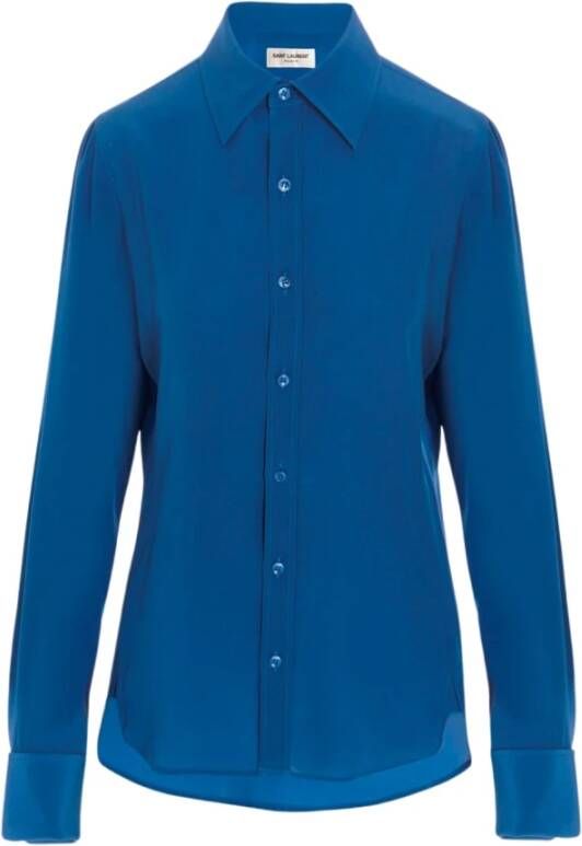 Saint Laurent Denim Overhemd Blauw Dames