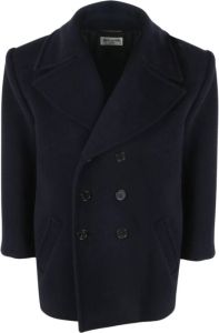 Saint Laurent Double-Breasted Coats Blauw Dames