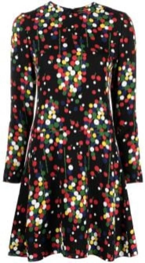 Saint Laurent Gestippelde lange mouwen mini-jurk Zwart Dames