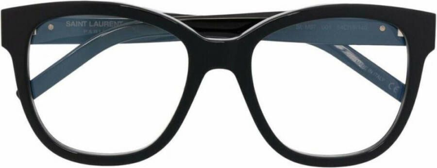 Saint Laurent Zwarte Transparante SL M97 Zonnebril Black Unisex