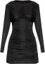 Saint Laurent Backless Mini Jurk met Geplooide Details Black Dames - Thumbnail 1