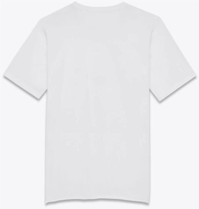 Saint Laurent Logo Rive Gauche T-Shirt White Heren