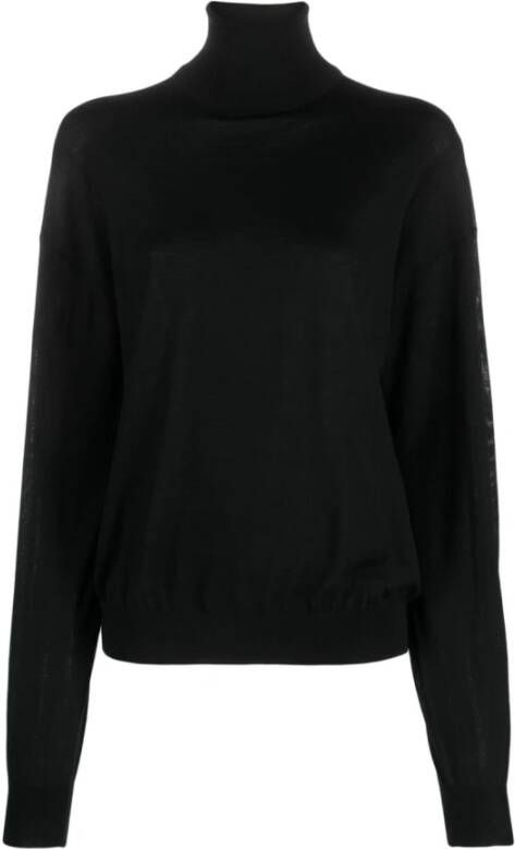 Saint Laurent Luxe Wol Turtleneck Sweater Zwart Dames