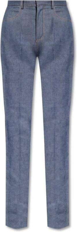 Saint Laurent Bootcut jeans met hoge taille Blauw Dames